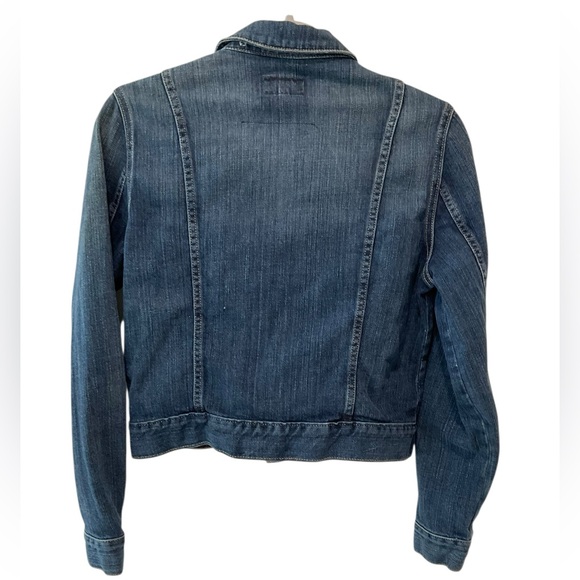 Current/Elliott The Snap Jacket Loved Wash Stretch Denim Size 2 Festival Chic - Picture 3 of 6